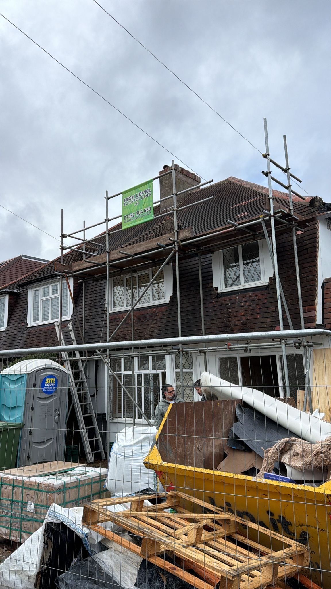 Scaffold access during roofing and external works