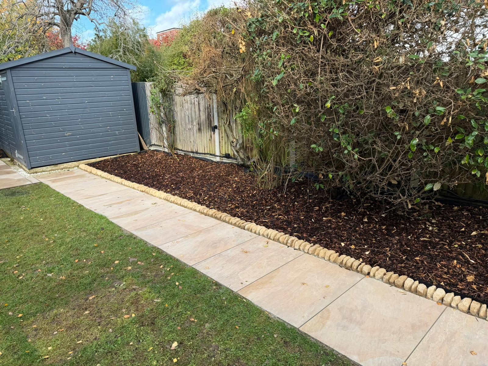 Completed garden paving and external landscaping